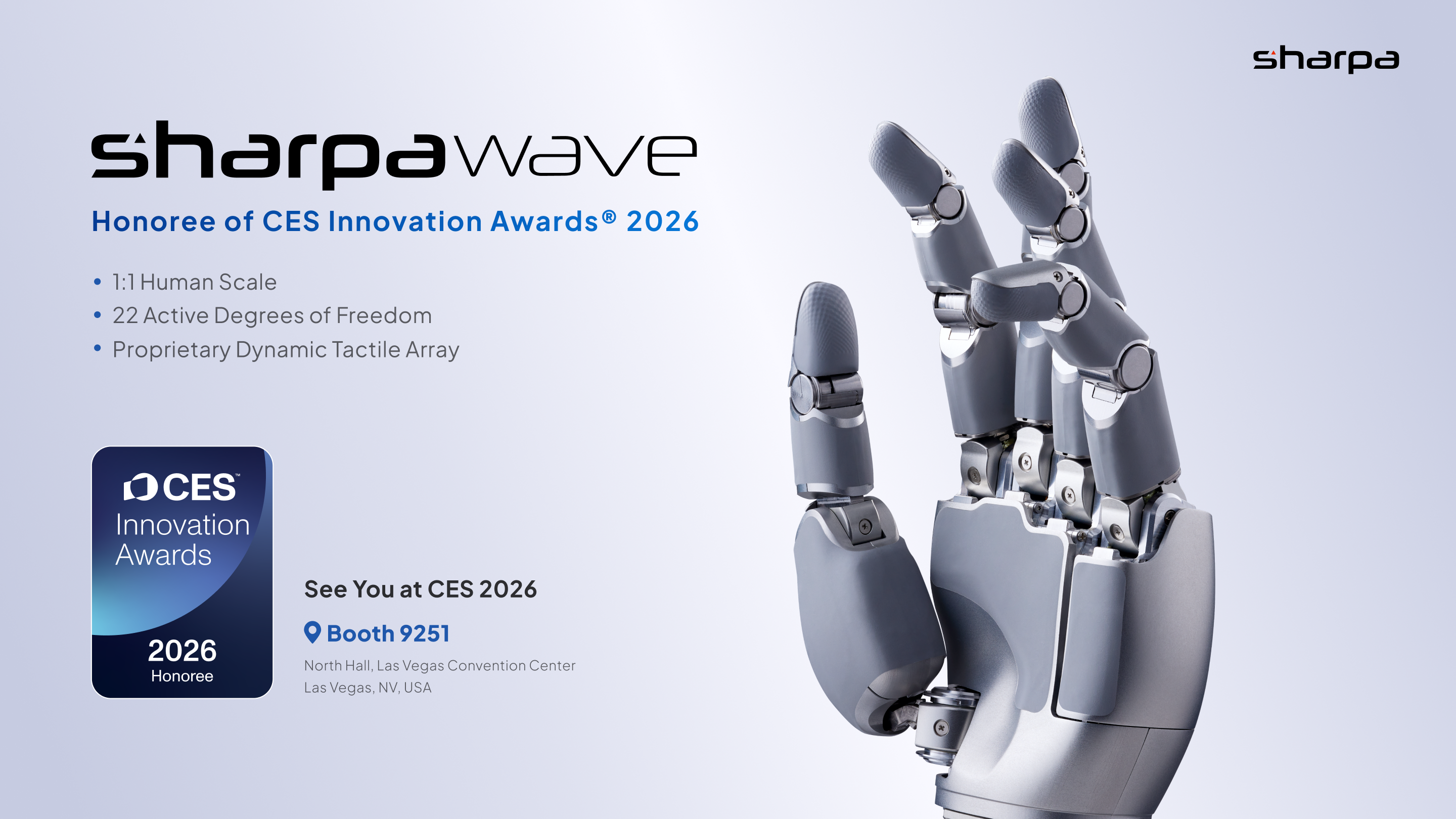 Singapore's Sharpa Wins CES 2026 Innovation Award for Groundbreak AI Robotic Hand SharpaWave